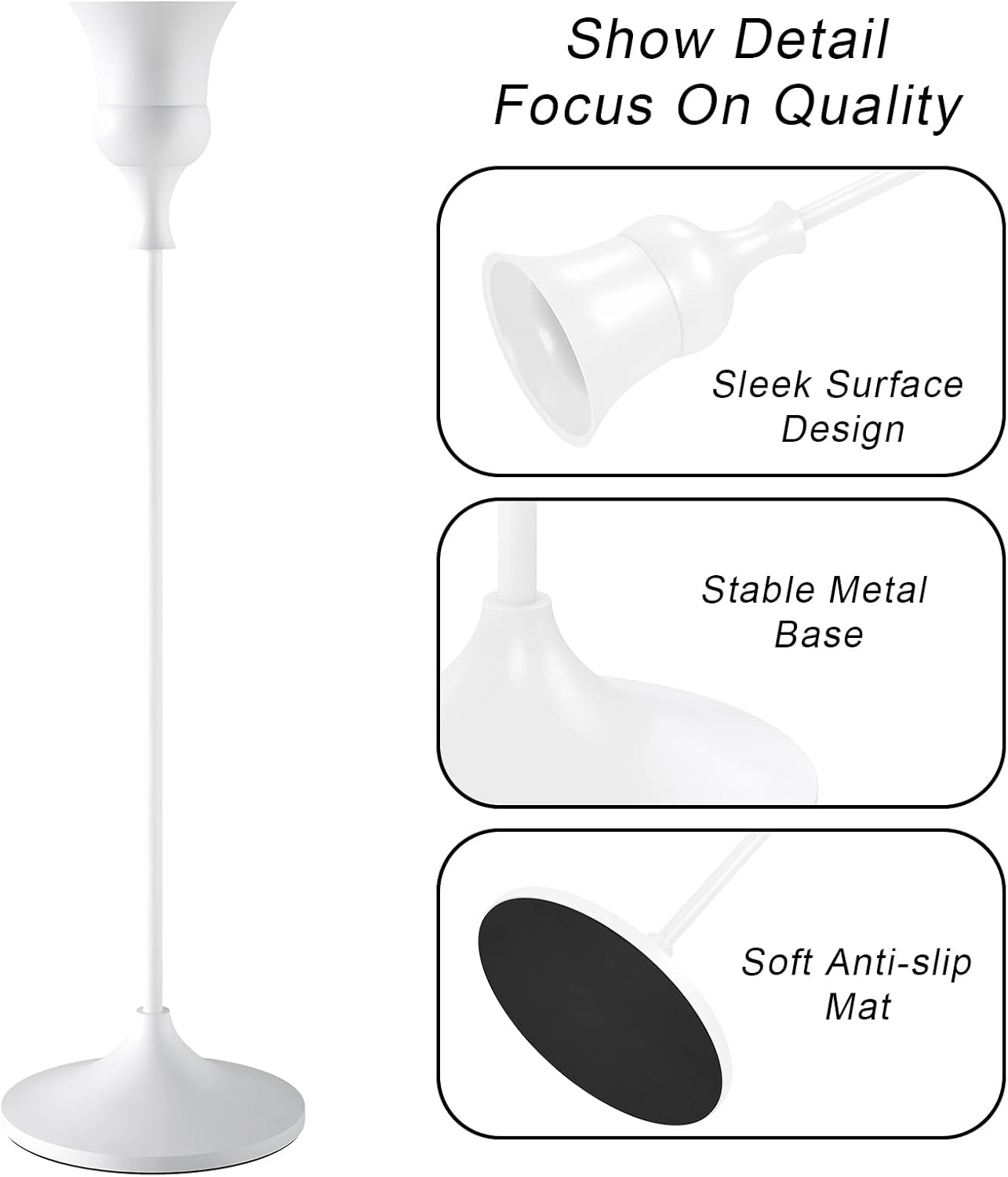 Candlestick Holders White, 3 Packs Taper Candle Holder for Candlesticks, Candle Sticks Holder Decor for Home Decor