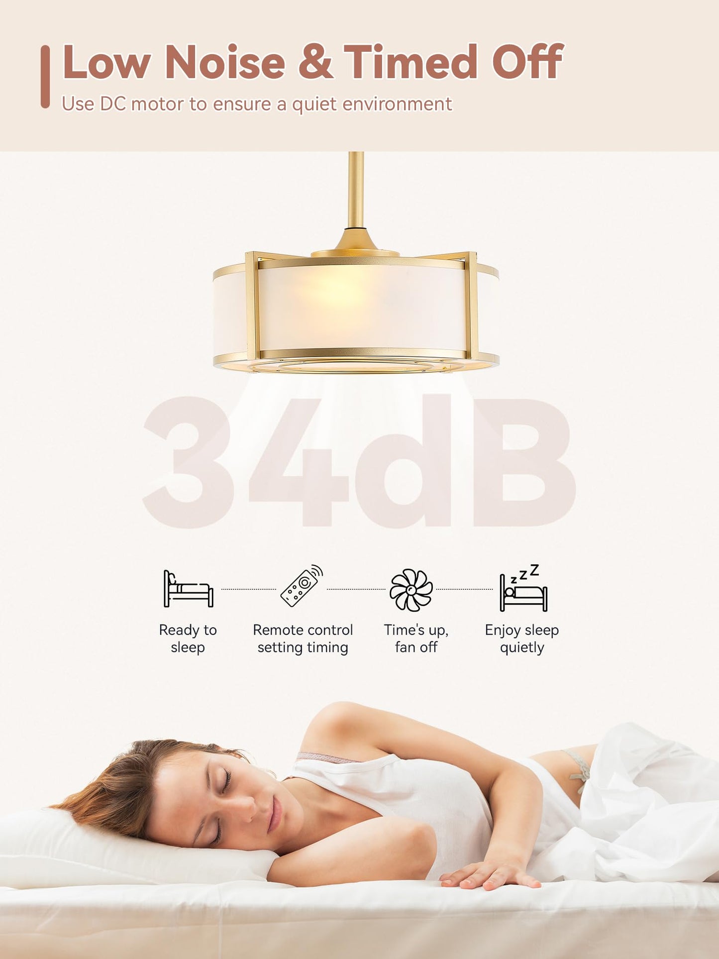 Ymkskj 20 Gold Fandelier Ceiling Fans With Lights, Boho Rattan Ceiling Fan With Light Remote Control, Caged Mid-Century Modern W