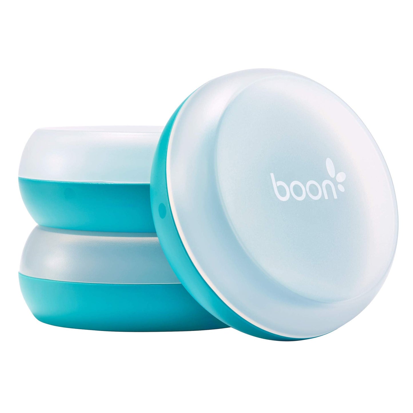 Boon NURSH Reusable Silicone Baby Bottles & NURSH Storage Buns (Pack of 3), Blue-White,3 Count (Pack of 1) & NURSH Silicone Replacement Nipple (Pack of 3)