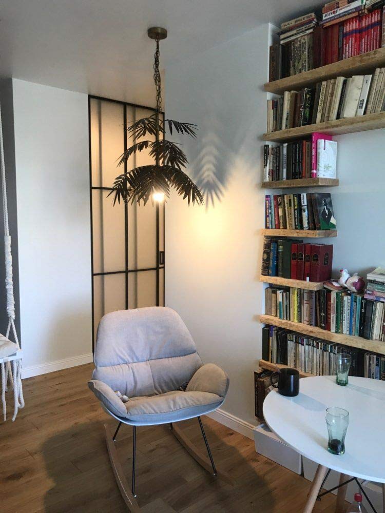 Newrays Vintage Tropical Coconut Leaves Chandelier, Metal, Rustic Design, Model Yzs1, Perfect For Living Room, Dining Room, Or Kitchen