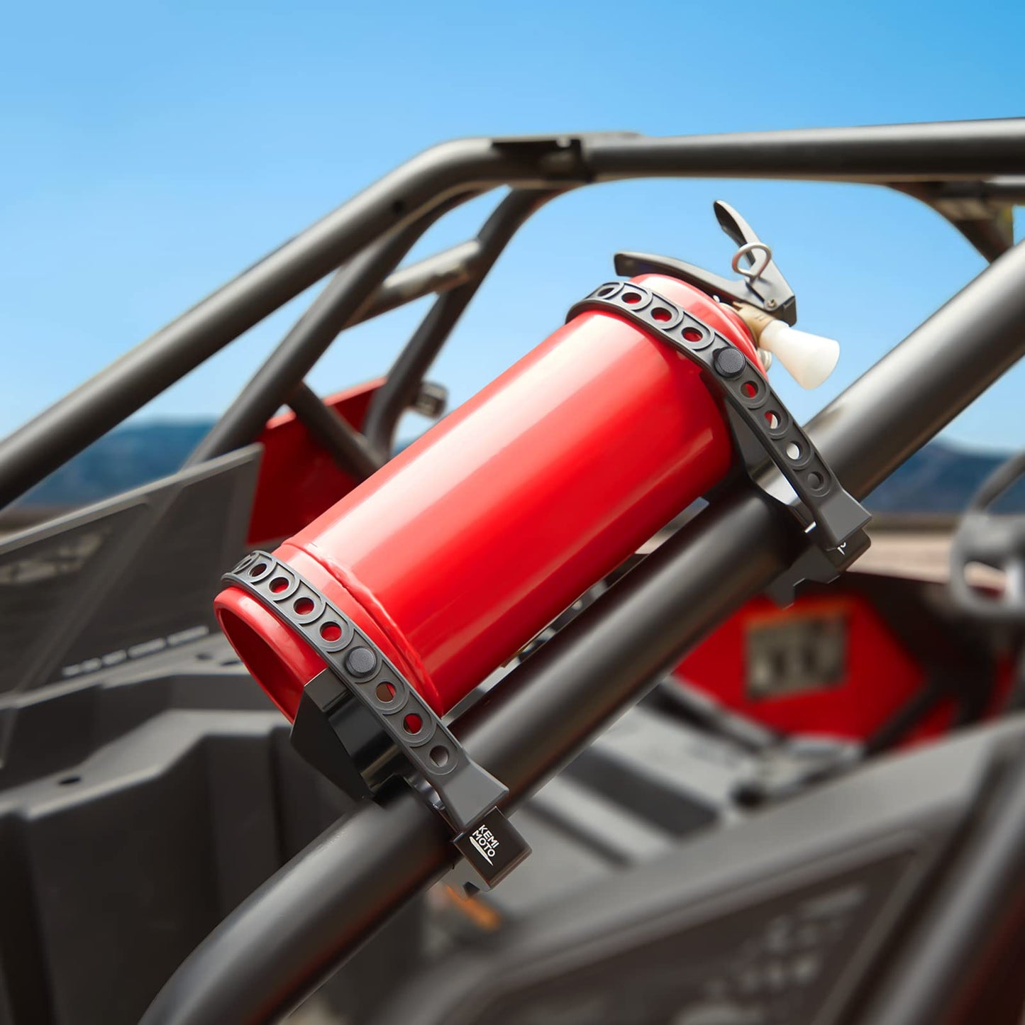 Kemimoto UTV Fire Extinguisher Holder, Adjustable Quick Release Roll Bar Fire Extinguisher Mount compatible with Polaris RZR Can Am X3 compatible with Kawasaki Teryx