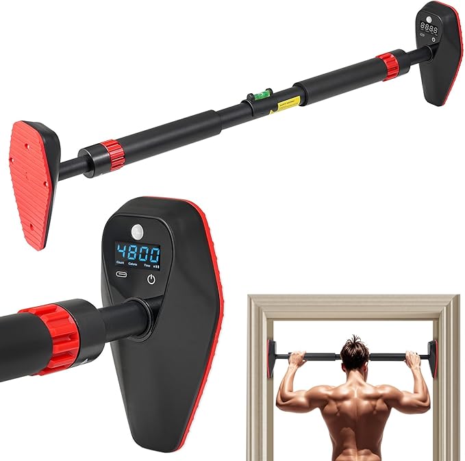 Pull Up Bar for Doorway, Door Frame Chin Up Bar without Screw Exercise Bars for Home Workouts Strength Training Adjustable...
