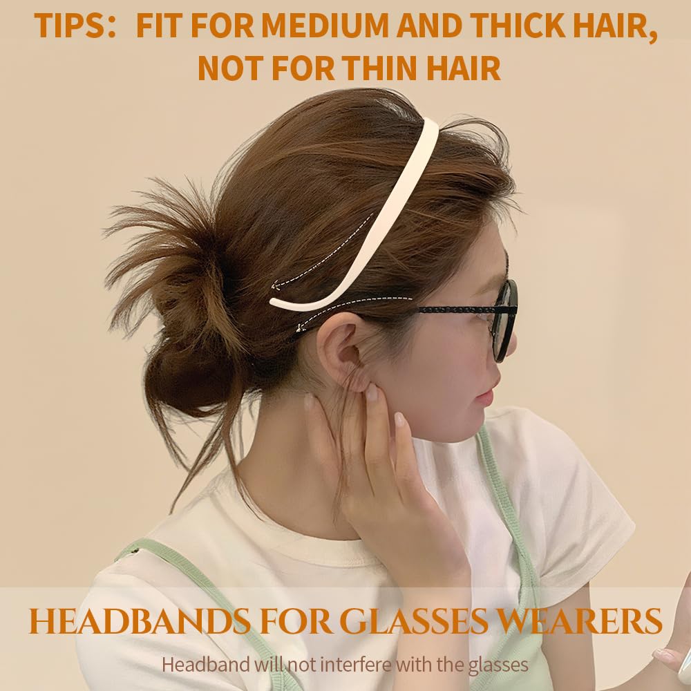 TOBATOBA Headbands for Women Non Slip for Glasses Wearers No Pressure No Headache Comfortable Square Sunglasses Headband Zig Zag
