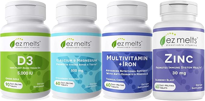 EZ Melts Essential Men's Health Bundle, Sugar-Free, 1-3-Month Supply