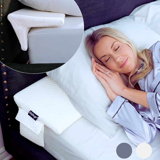 Bed Wedge Pillow for headboard Mattress Gap DuoWedge lux. (White, Double 54") The Perfect Filler for Gaps up to 7"