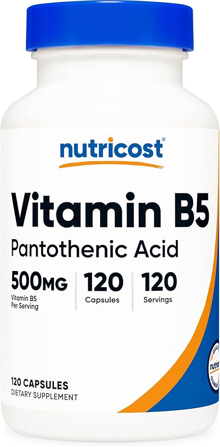 Nutricost Pantothenic Acid (Vitamin B5) 500mg, 120 Capsules