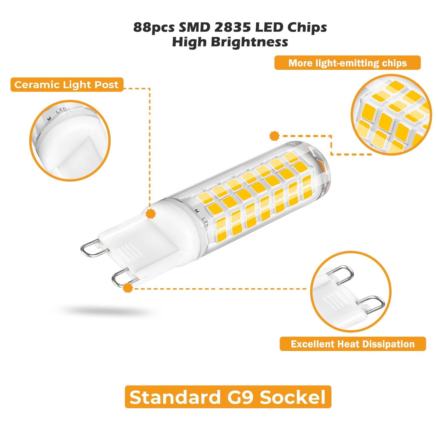 Aegislogic Bright Dimmable G9 Led Light Bulb  3000K Warm White  5W G9 Base Chandelier Bulb  60W Halogen Replacement  580Lm  Cri 85+  120V  Energy-Efficient  Long-Lasting  Soft White Lighting For Home