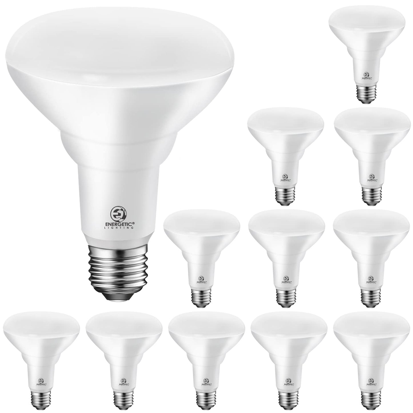 ENERGETIC SMARTER LIGHTING LED Flood Light Bulbs, Dimmable, 65W Equivalent, 5000K Daylight, 12 Pack, Plastic & Metal