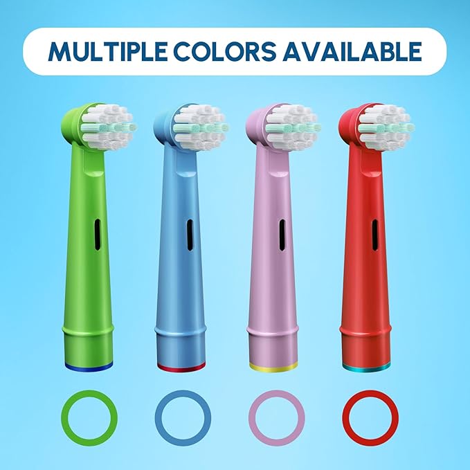 GENKENT 20 Pcs Kids Toothbrush Head Compatible with Braun Oral B Kids Electric Toothbrushes, Extra Soft Bristle for Sensitive