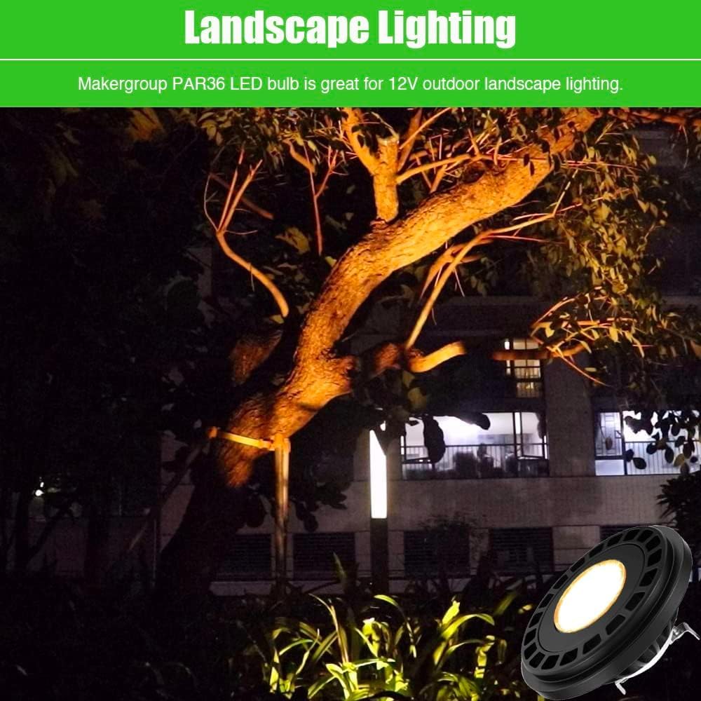 Makergroup Par36 Led Landscape Light Bulb 7W  12V Low Voltage Lighting  Waterproof Spotlight For Outdoor Yard Tree Light  In-Ground Well Light  Warm White 2700K-3000K