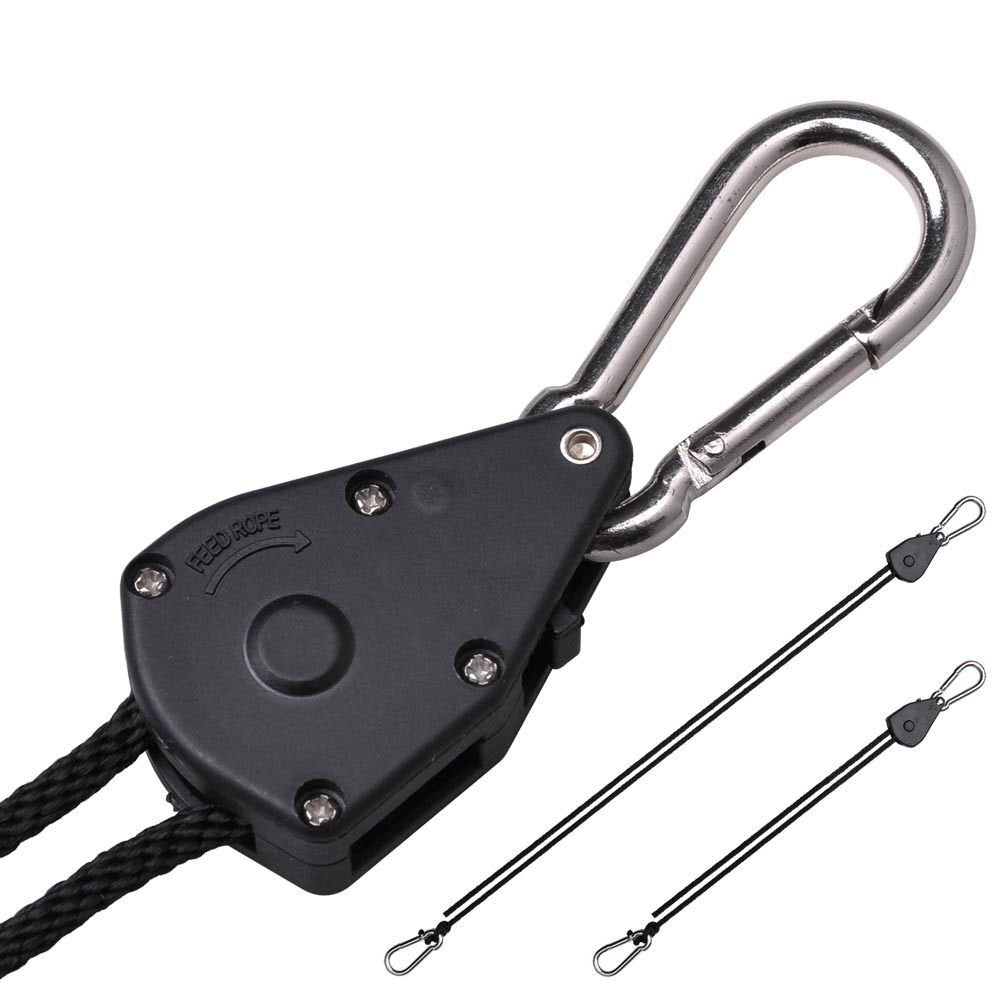 TopoGrow Adjustable Rope Hanger 1/8in  150lb, 192PCS/96 Pairs, Nylon, Loose-Proof Design for Grow Lights