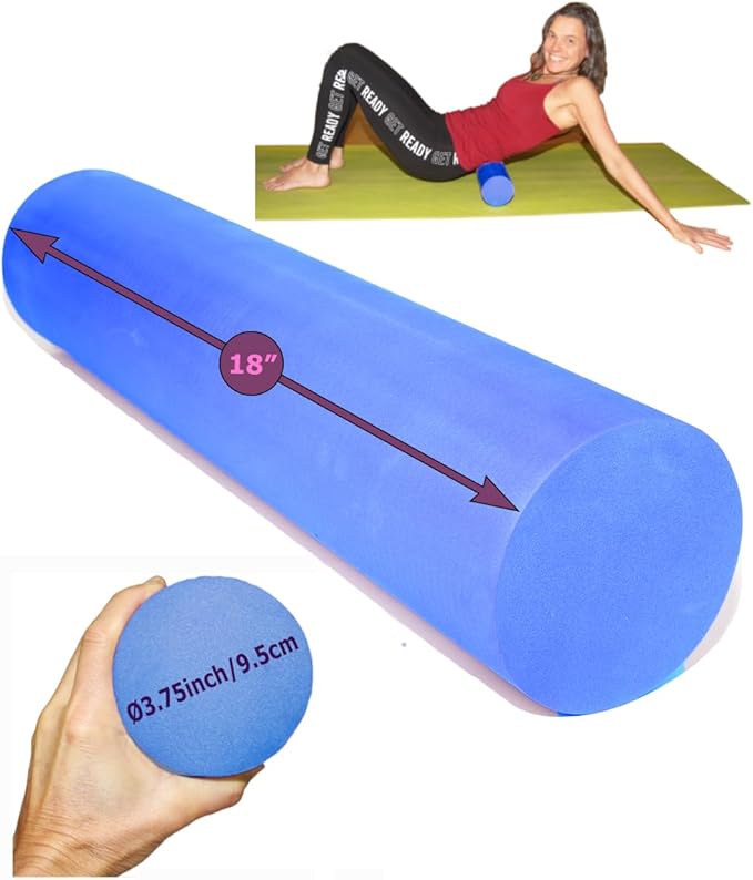Foam Roller Back Leg Muscle Pain - Small Size Hard Density EVA Muscle Recovery Roll Ø3.75"x18" for Physical Therapy, Helps...