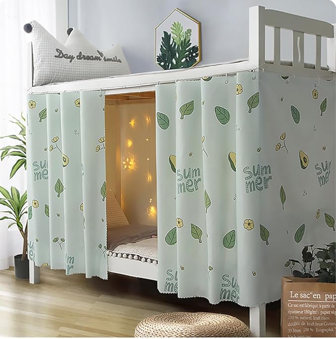 HAOZAIKEJI Dormitory Room Bunk Bed Curtains Blackout Privacy Canopies Lightproof Dustproof Bed Curtain Students Shading Bedding for Loft Bed Single Sleeper