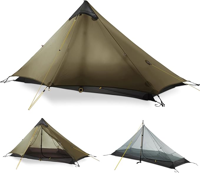 LANSHAN Ultralight Tent 3-Season Backpacking Tent for 1-Person or 2-Person Camping, Trekking, Kayaking, Climbing, Hiking