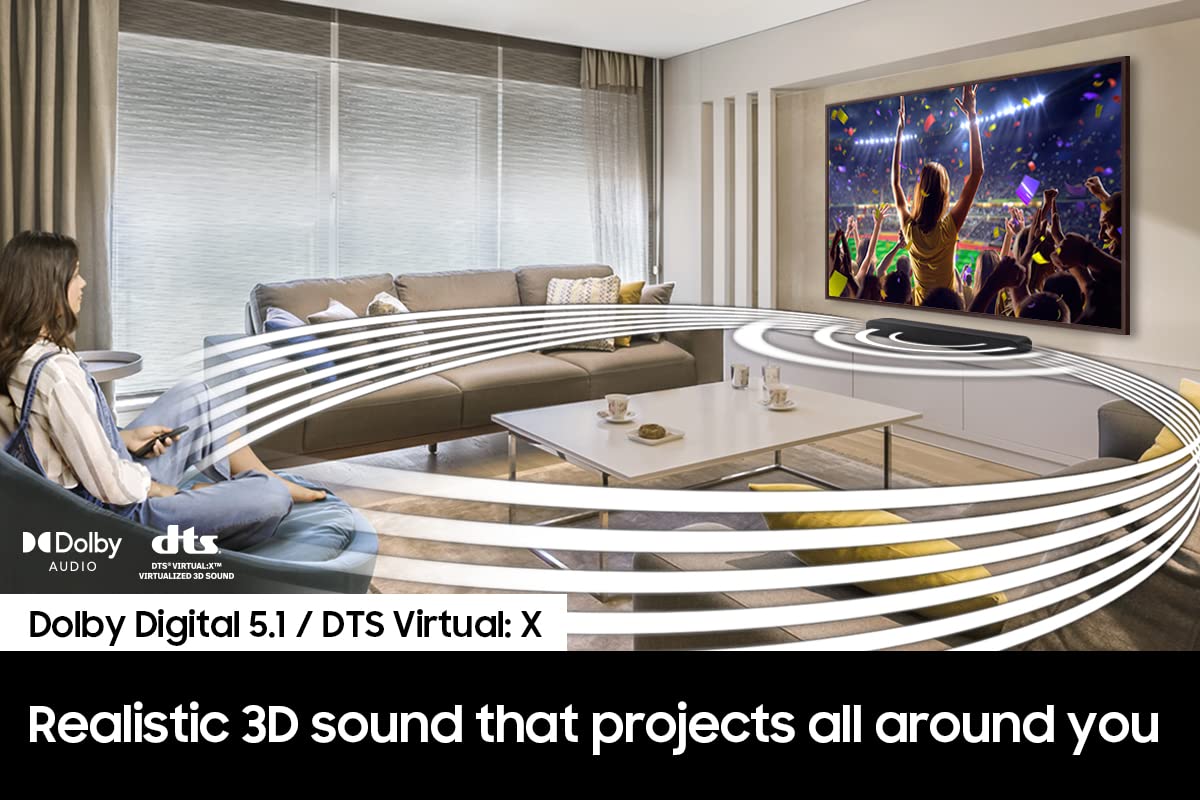 Samsung Hw-B650 3.1Ch Soundbar W/Dolby 5.1 Dts Virtual:X, Bass Boosted, Built-In Center Speaker, Bluetooth Multi Connection, Voi