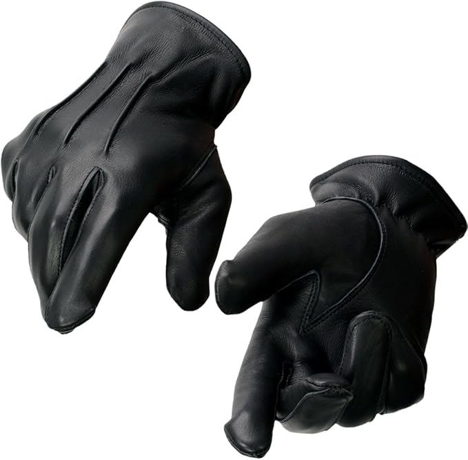 Milwaukee Leather SH865 Men's Black Thermal Lined USA Deerskin Leather Motorcycle Winter Rider Gloves