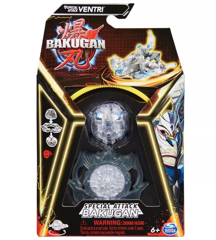 Bakugan, Diamond Special Attack Ventri, Spinning Collectible, Customizable Action Figure and Trading Cards, Kids Toys for Boys and Girls 6 and up