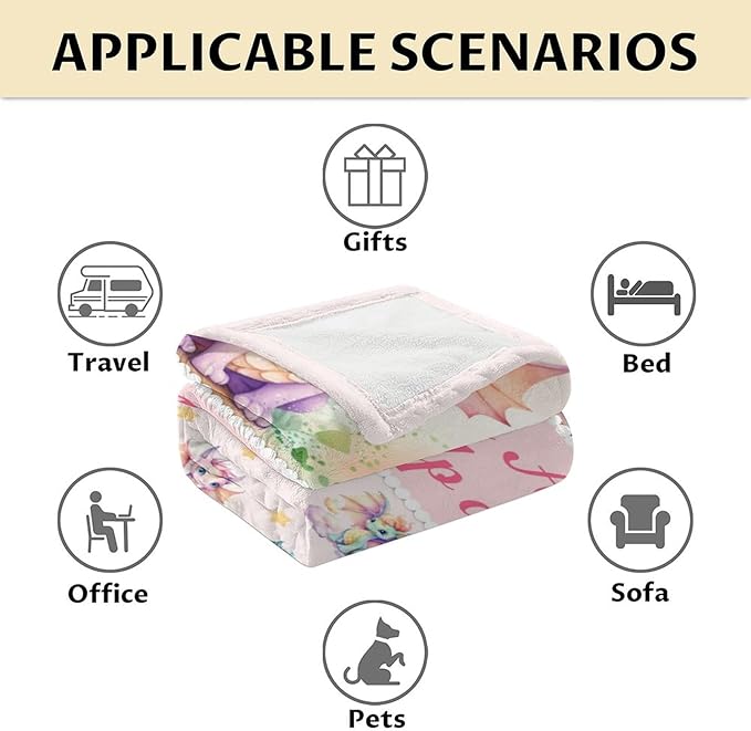 Dragon Blanket Gifts - 40x50 Inches Cute Throw Blanket for Babies, Kids, Boys & Girls - Pink Soft Fuzzy Blankets for Couch, Sofa & Bed