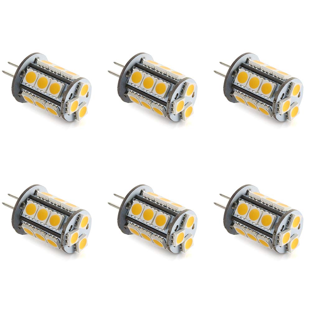 Makergroup G4 Bi-pin LED Light Bulb 3W Warm White 2700K-3000K 6 Count for Outdoor Landscape Lighting