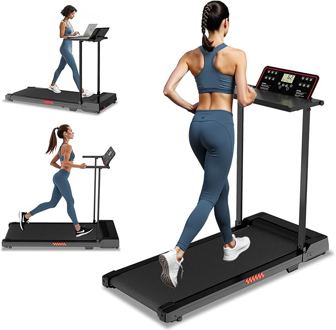 ZPUFDYM Treadmill with Handles, Walking Treadmills for Home Small Spaces, 3.0HP Walking Pad Treadmills with Handle Bar & L...