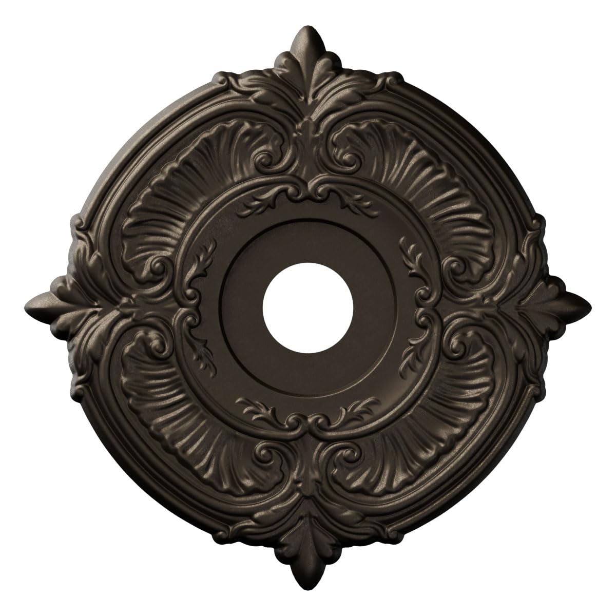 19Od X 3 1/2Id X 1P Attica Thermoformed Pvc Ceiling Medallion (Fits Canopies Up To 6 3/4), Metallic Black Night