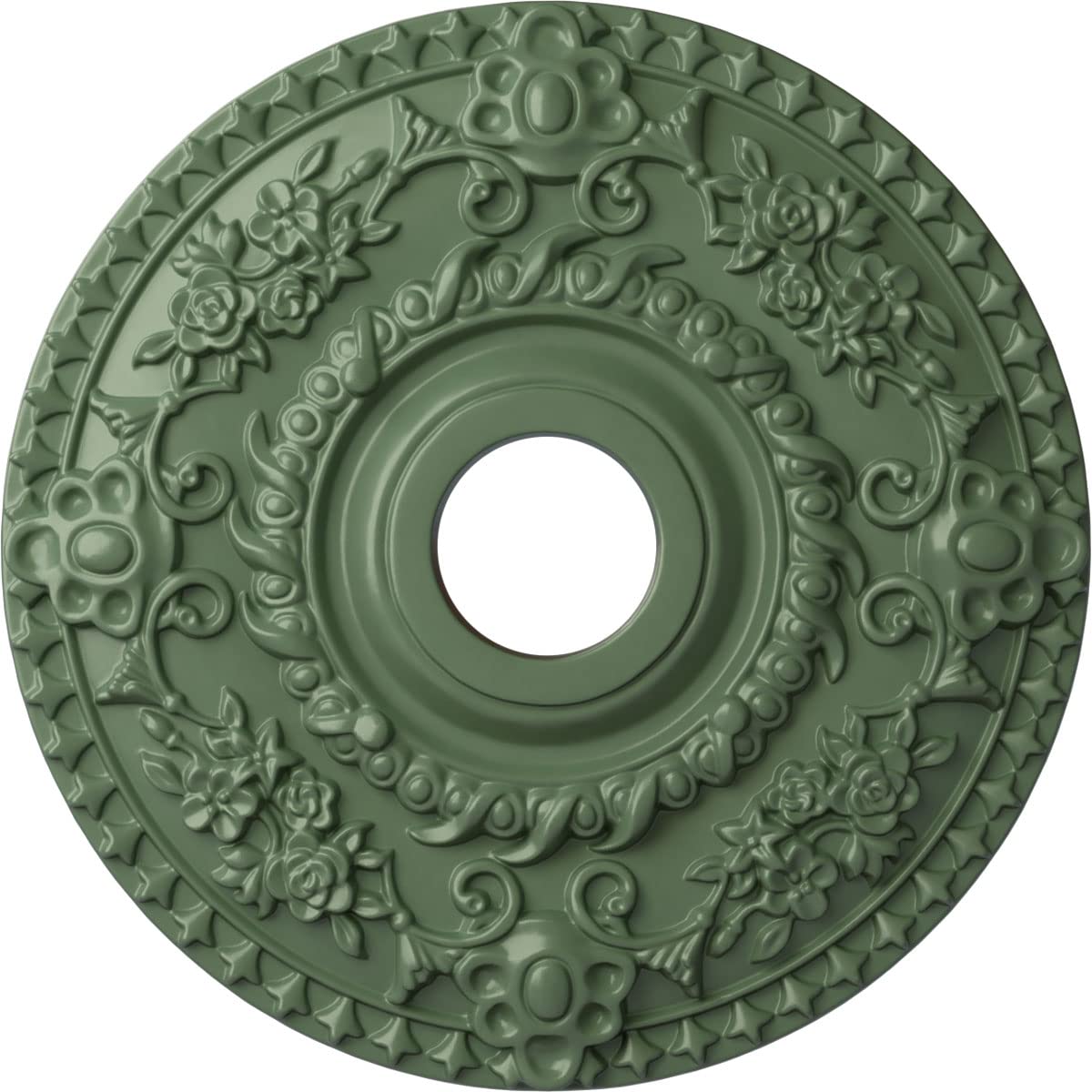Ekena Millwork Cm18Roagf Rose Ceiling Medallion, Athenian Green