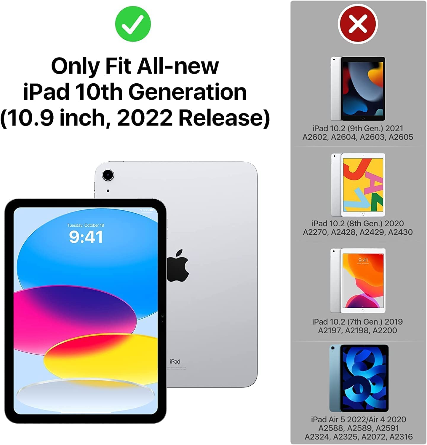 Bmouo Ipad 10Th Generation Case (10.9 Inch, 2022) With Screen Protector - Shockproof Rotatable Hand Strap Stand For Kids, Toddle