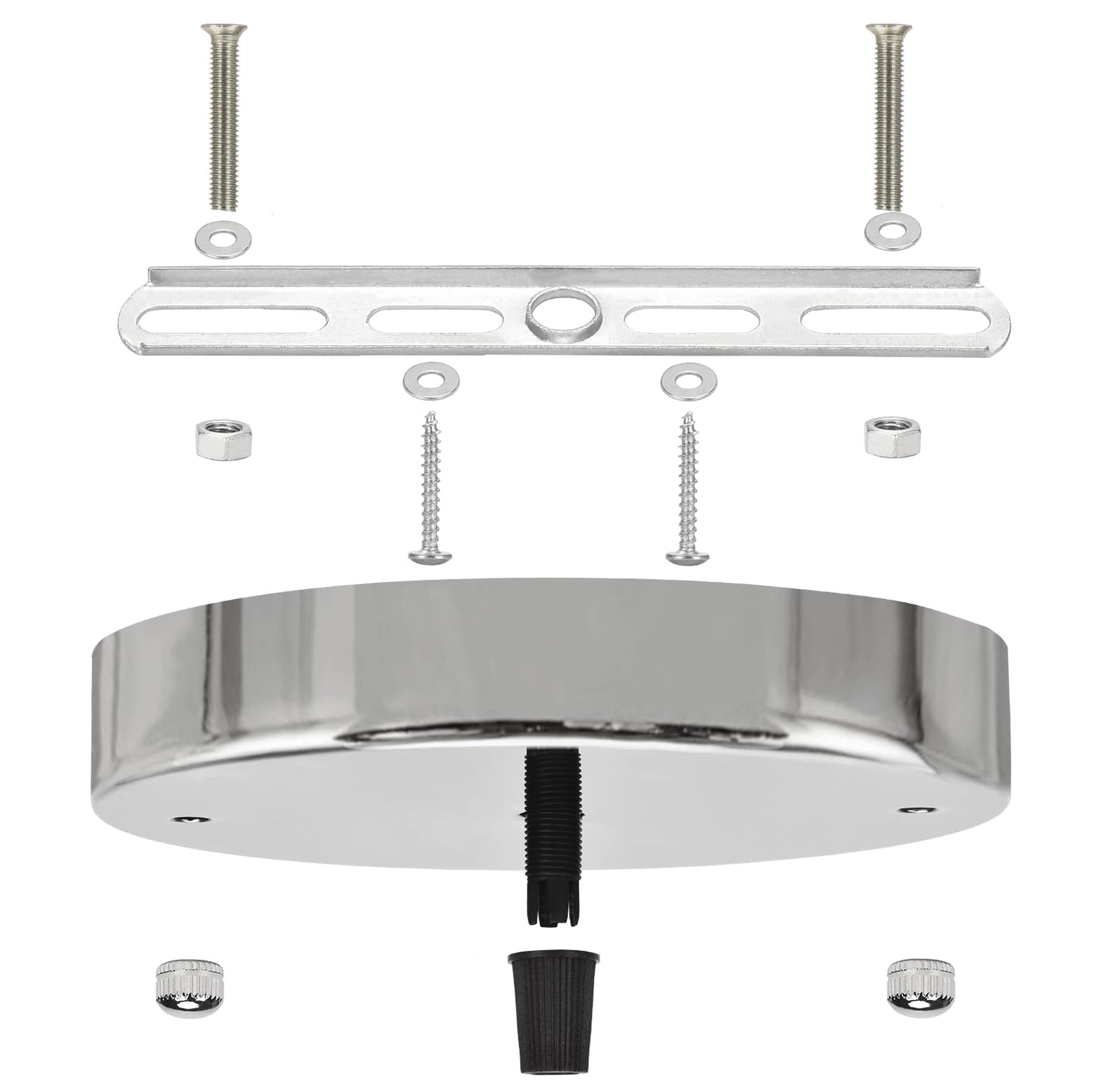 Sangle Sopffy Pendant Light Canopy Kit  5.8 Inches Ceiling Lighting Canopy Kit With All Mounting Hardware Modern Chandelier Ceiling Plate Cover For Pendant Lighting Fixtures (Silver  5.8 Inch)