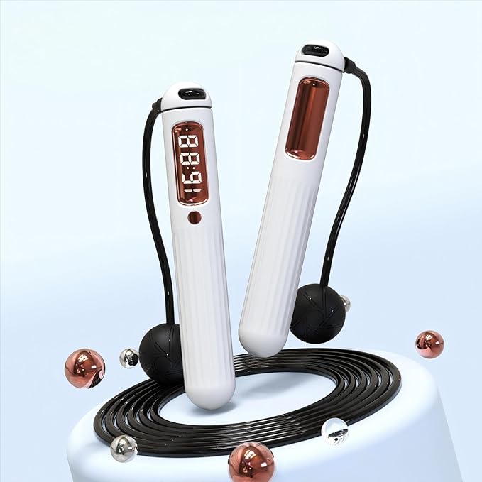 SDKGENU Jump Rope - Jump Rope for Men, Weighted Jump Rope, Jump Rope for Women, Adjustable Length, Smart App, LCD Counter,...