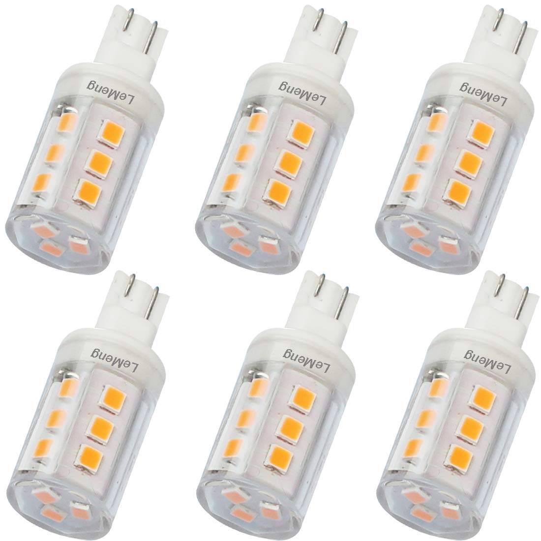 Lemeng 3W T10 Wedge Base 921 Led Light Bulb 2700K Warm White 12Vac/Dc Landscape Garden Patio Path Driveway Malibu Automotive Car Rv Camper Trailer Motorhome Marine Boat Dome Fixture Lighting-6 Pack