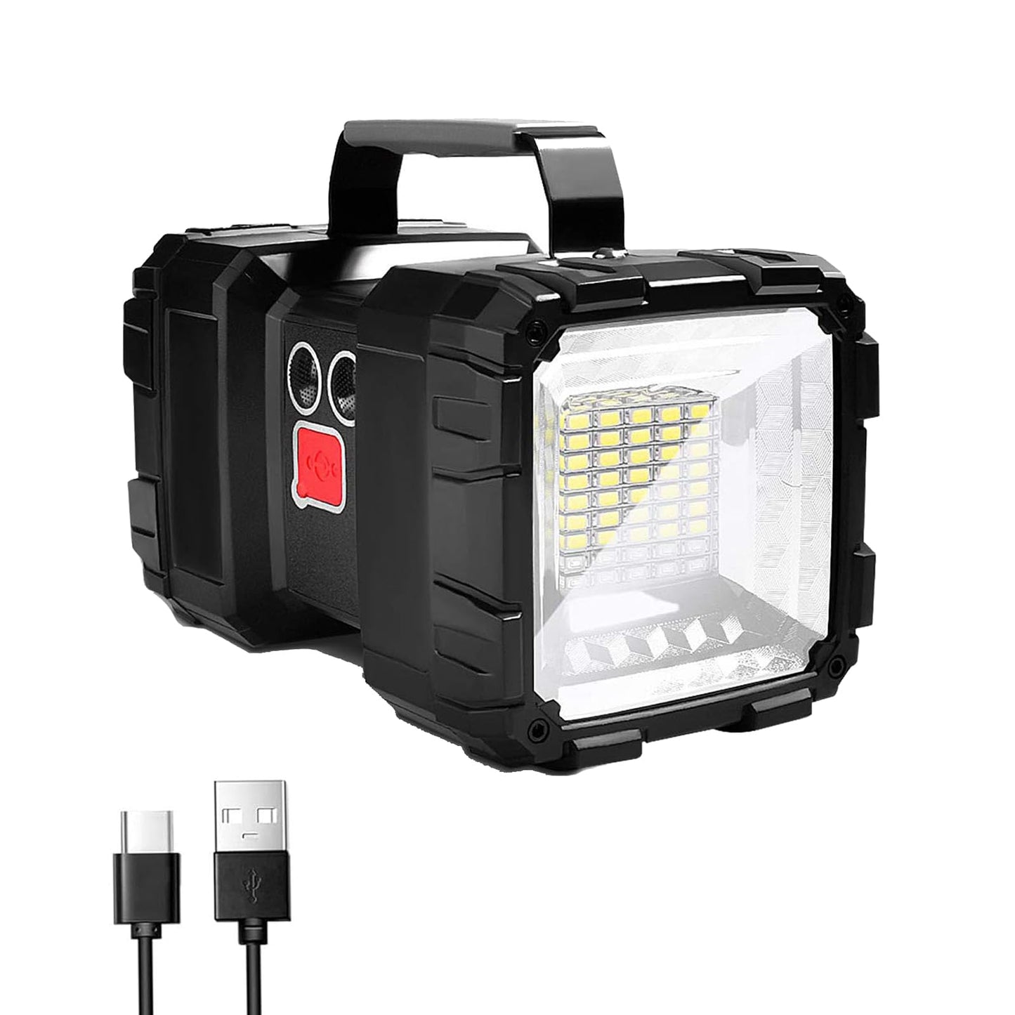 LETOUR LED Spotlight Flashlight, 100000L, 10000mAh, Waterproof, XX-Large, Black, Model LT-W845
