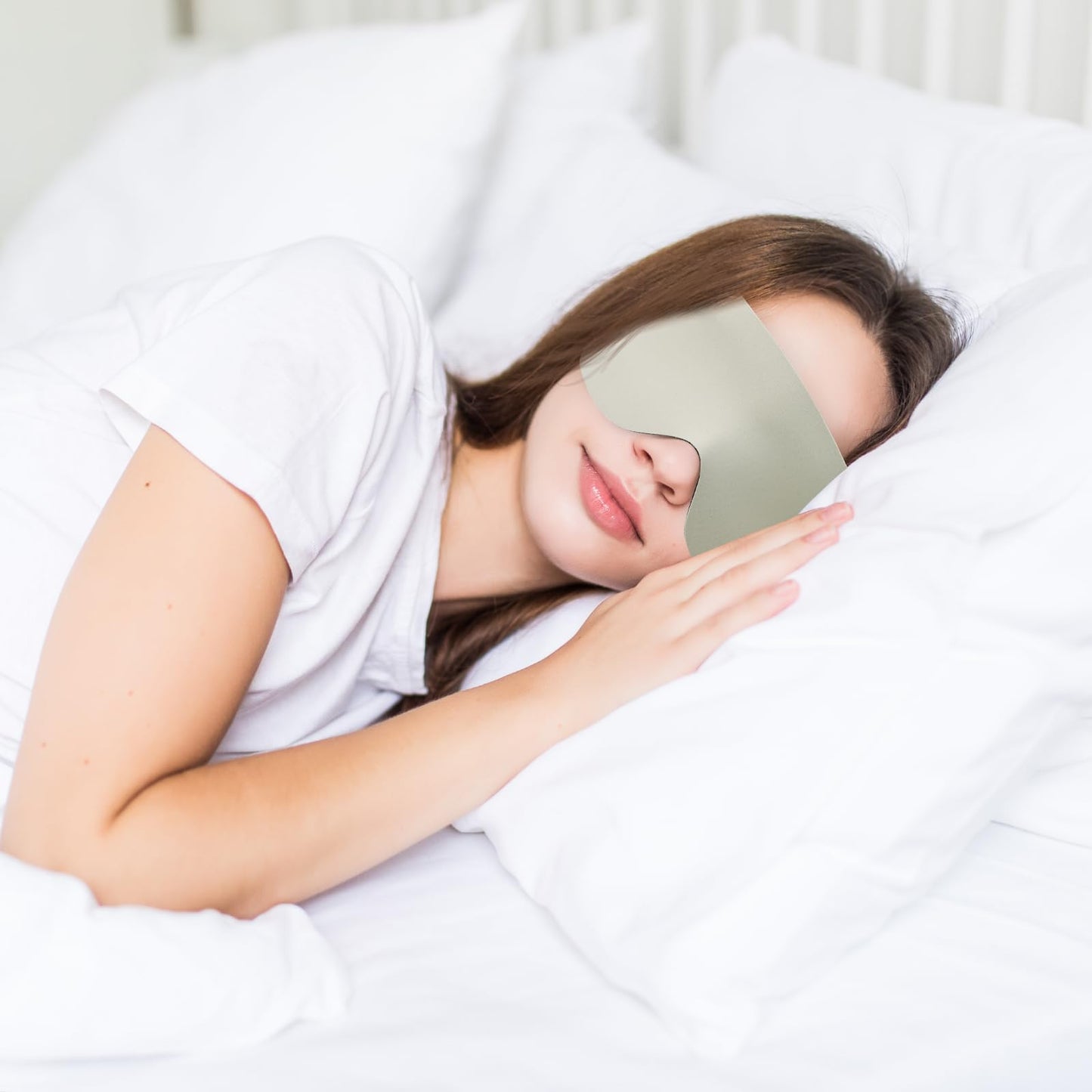 FRESHME 6pc Sleeping Mask - Thin Lightweight Eye Mask Blindfold with Ear Loops Ear Hanging Elastic Strap for Men Women Couples Night Time Airplane Travel Yoga with Earplugs