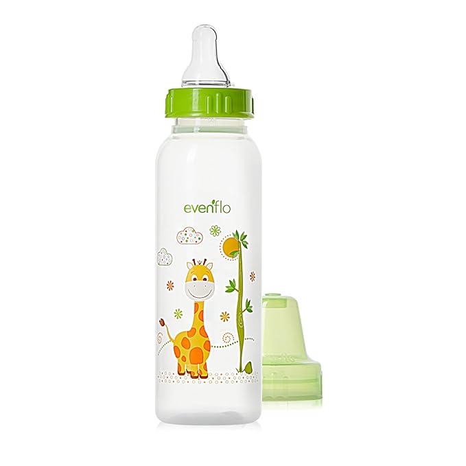 Evenflo Feeding Classic Prints Polypropylene Bottles for Baby, Infant and Newborn - Blue/Green/Teal, 8 Ounce (Pack of 36)