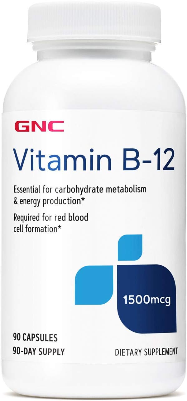 GNC Vitamin B-12 1500mcg, 90 Capsules, Supports Energy Production