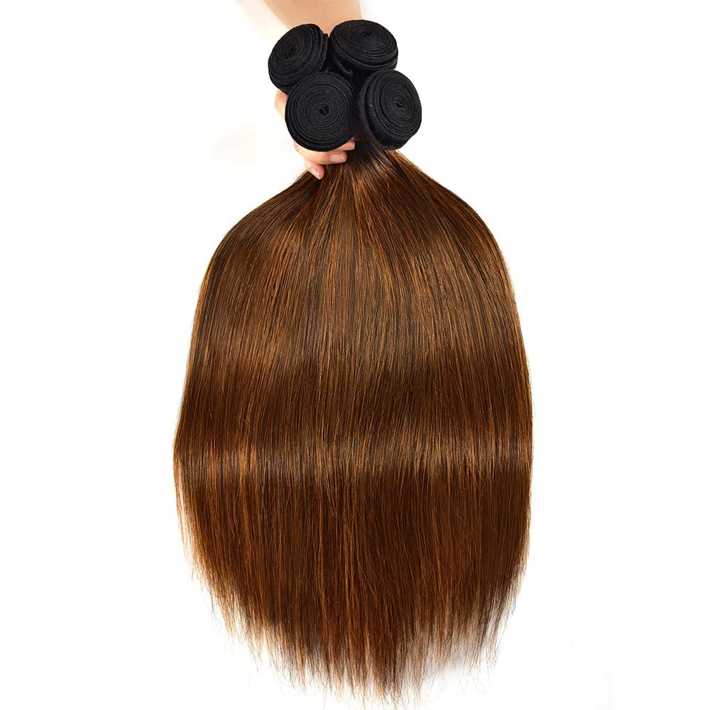 Lagalaga Bundles Human Hair 24 26 28 Inch Straight Wave P4/30 Human Hair Bundles Unprocessed Brazilian Virgin Hair Quick Weave H