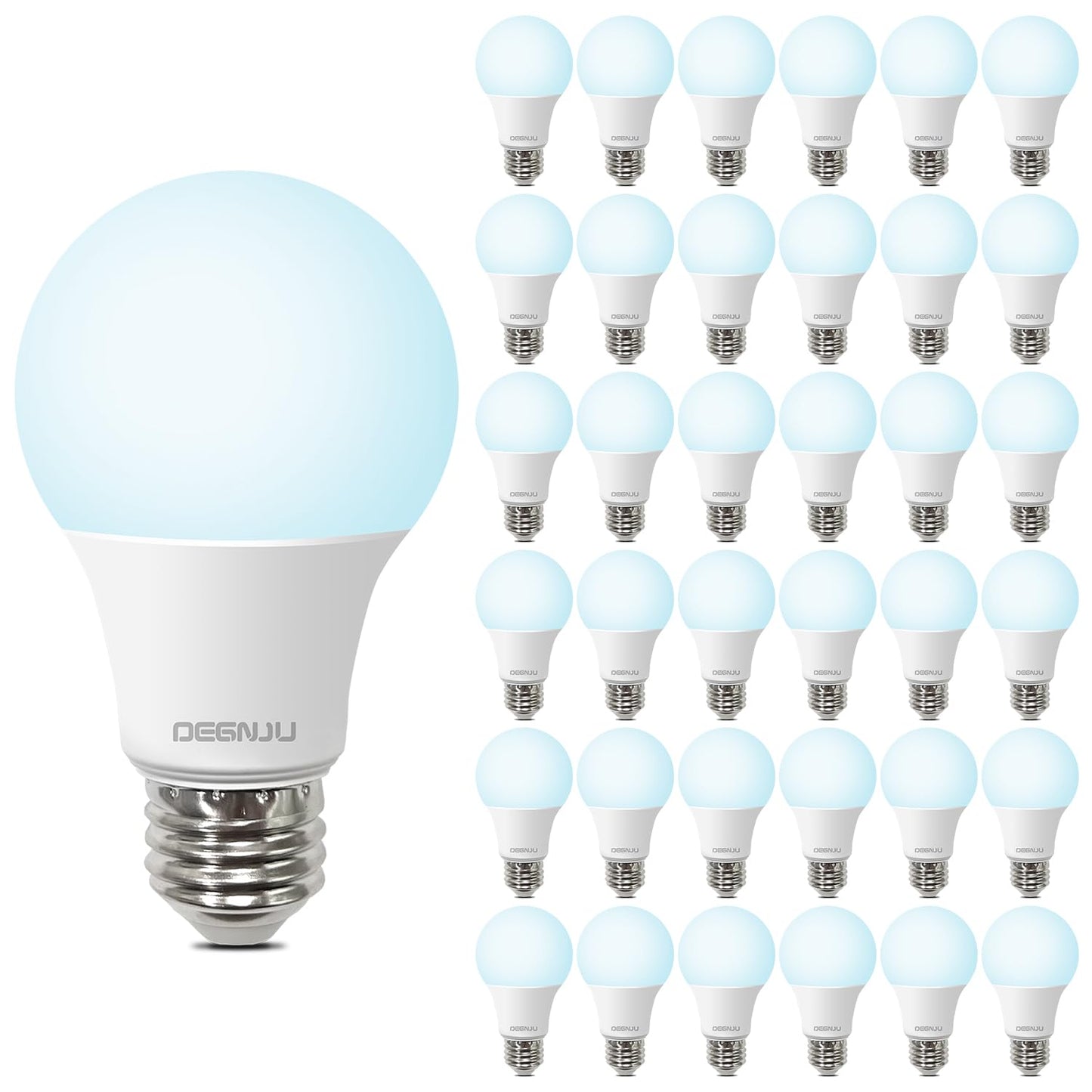 Degnju 36 Pack Led Light Bulbs 60 Watt Equivalent  A19 5000K Daylight  800 Lumens  E26 Base  Non-Dimmable  8 Watt Energy Efficient Led Bulbs For Home Lighting