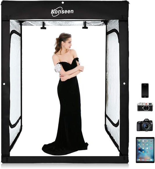 Professional Photo Light Box Photography Studio Dimmable LED Large Shooting Tent Cube 47x39x78inch Video Continuous Lighti...