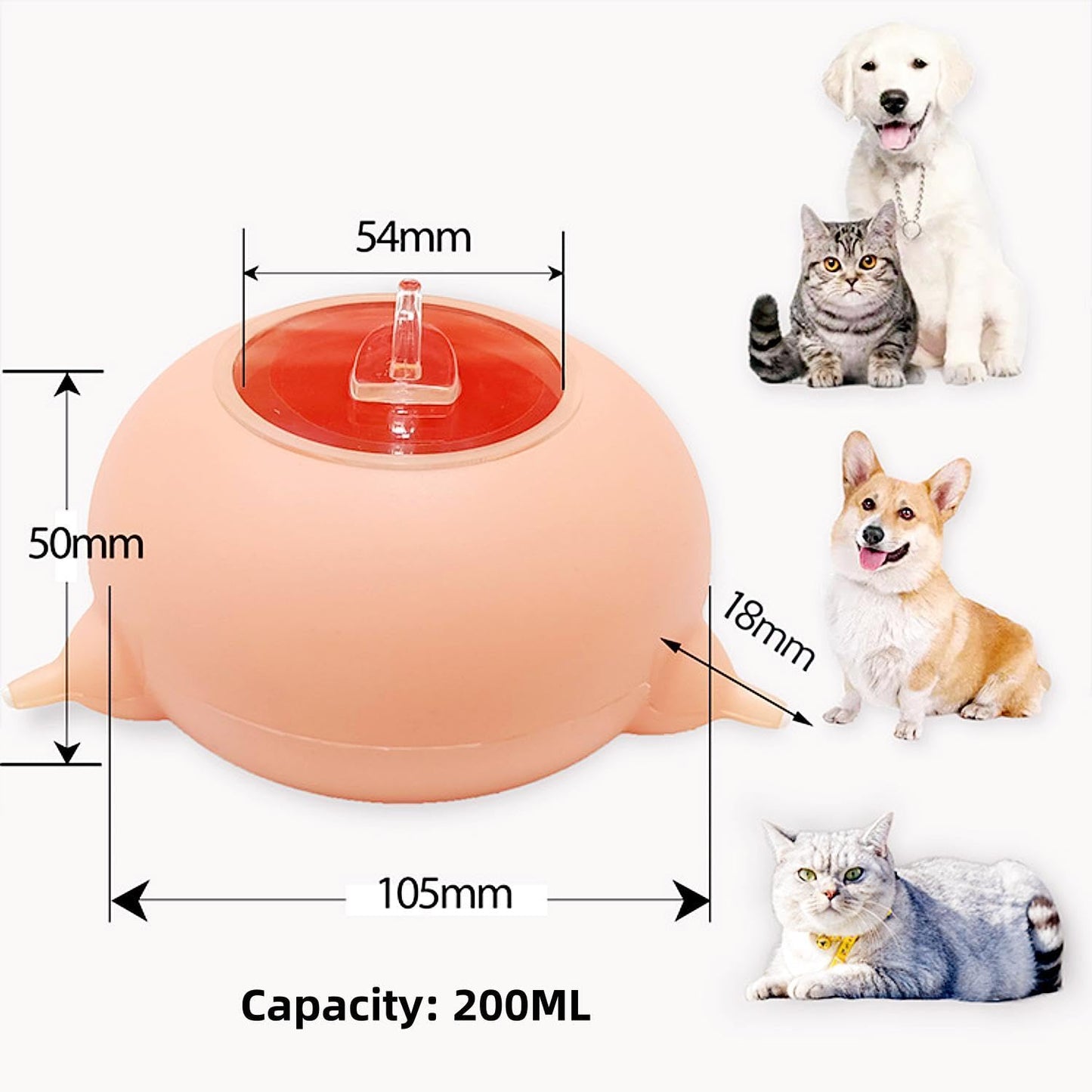 2023 New Milk Feeder for Kittens and Puppies, Puppy Feeders for Multiple Puppies, Food Grade Silicone Kitten Puppy Milk Nipple Feeder Pet Kitty Pacifier Bowl Feeder with 3/4 Nipples (3 Nipples 200ML)