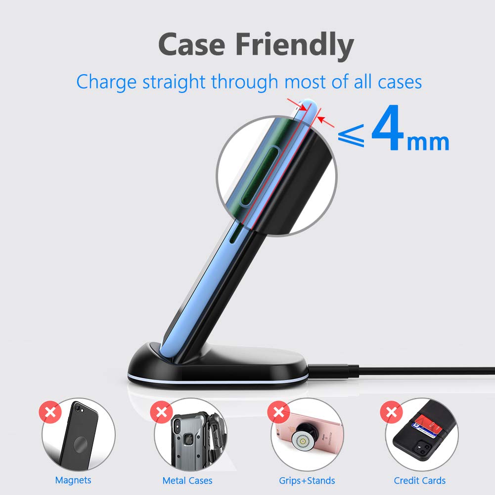 Yootech [2 Pack] Wireless Charger,10W Max Wireless Charging Stand,Compatible With Iphone 17/17 Pro/17 Pro Max/Air/16/15/14/13/Se
