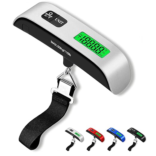 Luggage Scale, 110lb Luggage Weight Scale with 4 Unit Switching Functions&LED Display, Luggage Scale Travel Digital for We...