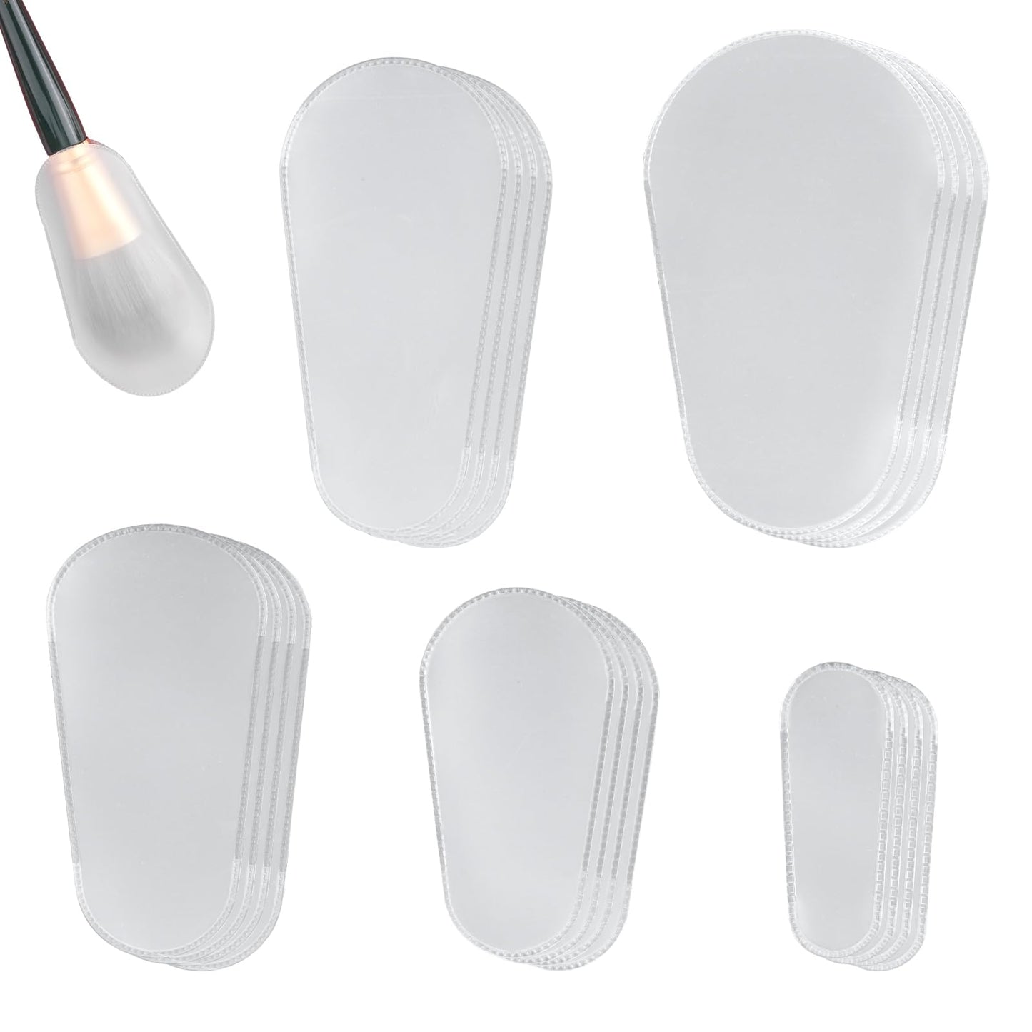 Tinoaly 20pcs Makeup Brush Covers - Clear Plastic Protective Sleeves, Dustproof & Waterproof, Travel & Daily Storage, Model L25024
