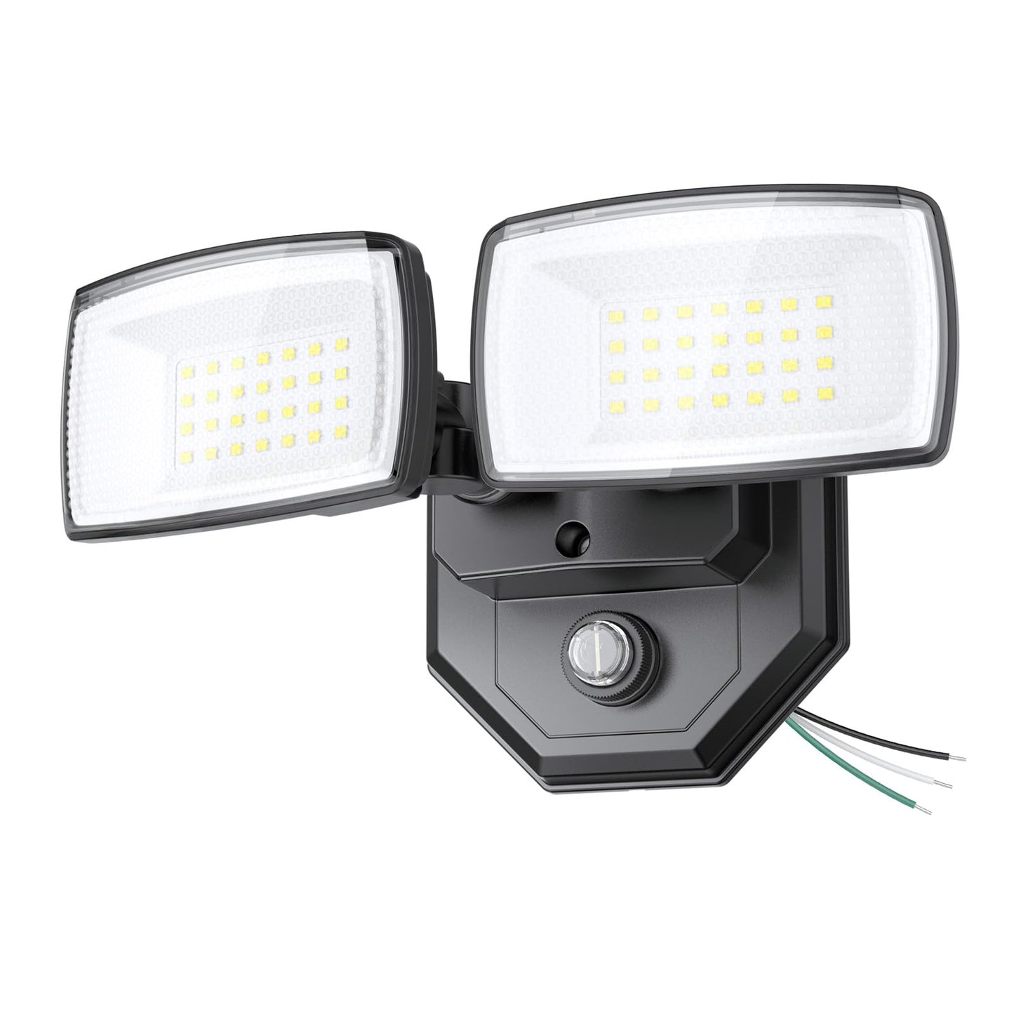 Onforu 32W 3200Lm Dusk To Dawn Outdoor Lighting 6500K Dual-Head Flood Light Outdoor With Photocell Ip66 Waterproof Security Lights Exterior Daylight Off And Night On Black Wall Light For Patio Garden
