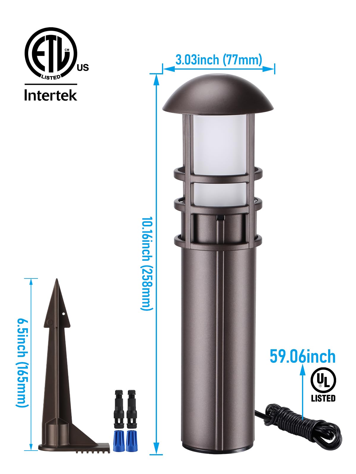 Leonlite Led Landscape Pathway Lights, 3W 12V Ac/Dc, Cri90+, Ip65 Waterproof, Bronze Aluminum, Warm White 3000K, Pack Of 4