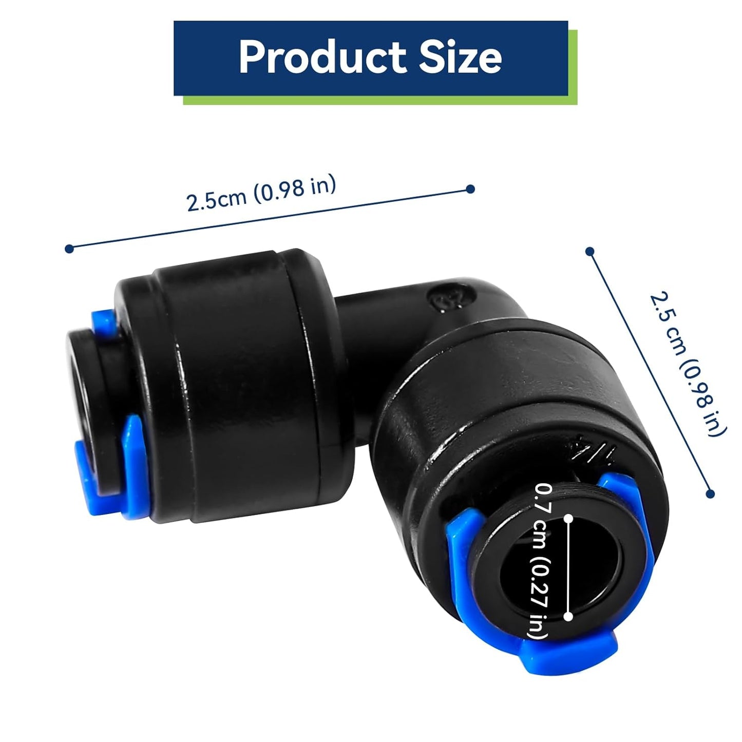 40 Pack 1/4" Universal 90 Degree Elbow Fitting, Quick Connect Universal Drip Irrigation Tubing Coupling Valve, Connector Locking Fitting for Sprinkler or Drip Irrigation System