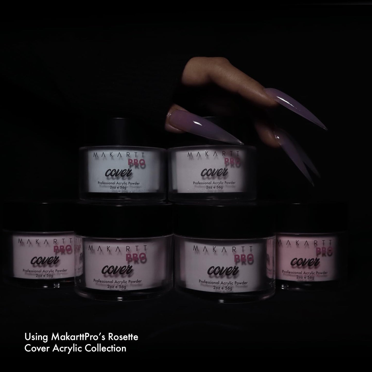 MakarttPro Rosette Acrylic Powder Collection - Smooth Application - Professional Quality for Nail Technicians - Beginner-Friendl