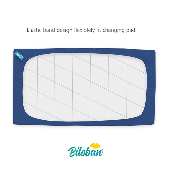 Changing Pad Cover Waterproof, 2 Pack Diaper Change Table Sheets for Baby Boys Girls, Fitted Cradle Sheets for 32"x16" Contoured Pad, Breathable & Ultra Soft, Navy
