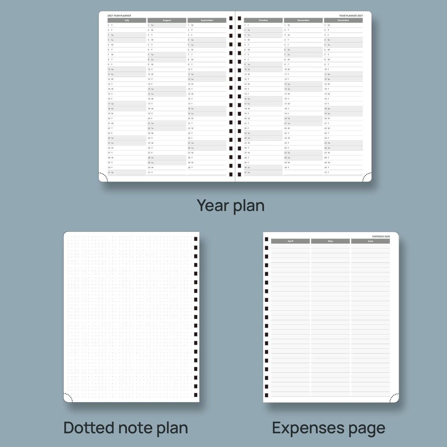 POPRUN 2026 Planner (Large Size 10'' x 8'' Wire-Bound Hard Cover) Daily Weekly and Monthly Calendar - Agenda 2026 (Jan.2026-Dec.2026) with Hourly Schedule, Monthly Tabs - Orange