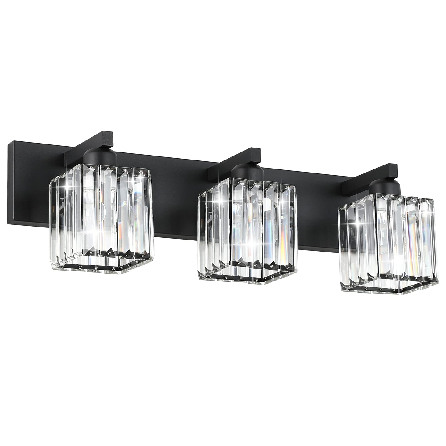 Aipsun Black Vanity Light 3-Light Aluminum Modern Bathroom Fixture Model 8461