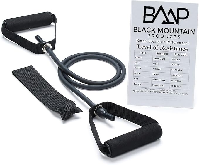 Black Mountain Products Single Resistance Band - Door Anchor and Starter Guide Included