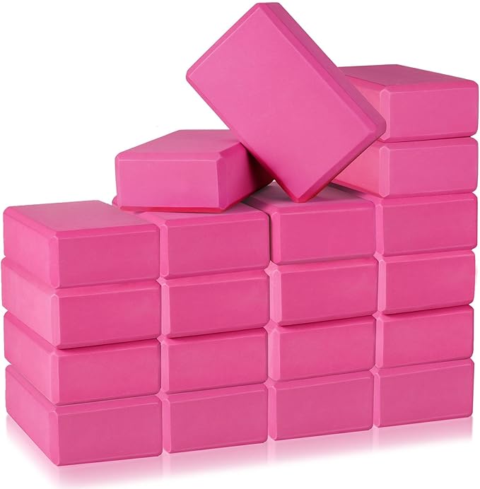 Honoson 20 Pcs Yoga Blocks Bulk 9''x6''x3'' High Density EVA Foam Blocks for Exercise Pilates Meditation, Lightweight Non-...